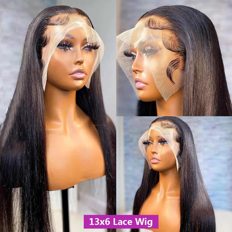 A mannequin wearing a frontal wig straight hair