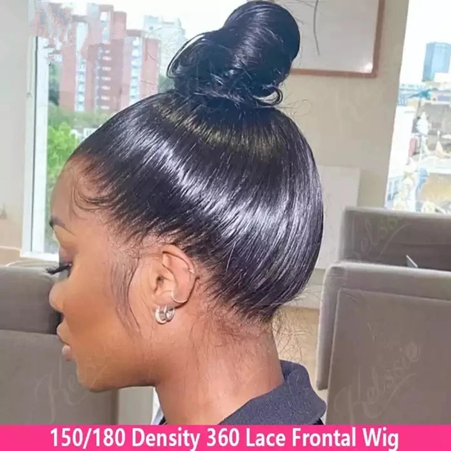 360 Full Lace Wig Transparent Straight Lace Wig Human Hair Pre Plucked Brazilian Remy Hair 16-38Inch For Women Soso Hairs